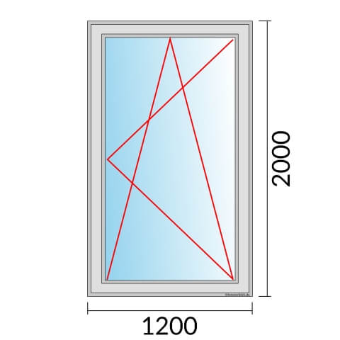 Fenster 1200x2000mm Fenster DKR technische Detail