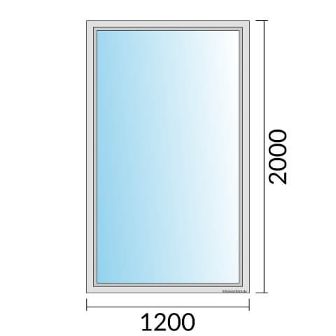 Fenster 1200x2000mm Festverglasung technische Details