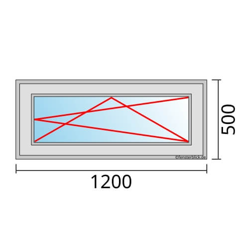 Fenster 1200x500mm Fenster DKR technische Details