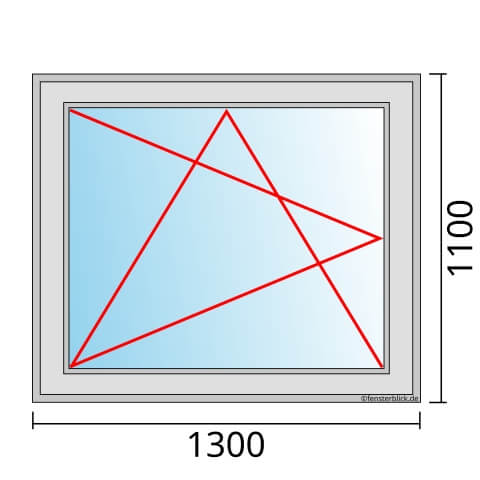 Fenster 1300x1100mm Fenster DKL technische Details