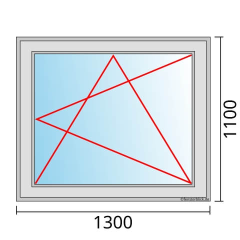 Fenster 1300x1100mm Fenster DKR technische Detail