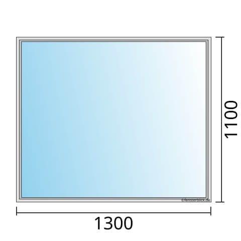 Fenster 1300x1100mm Festverglasung technische Details