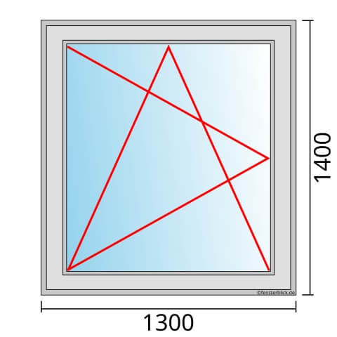 Fenster 1300x1400mm Fenster DKL technische Details