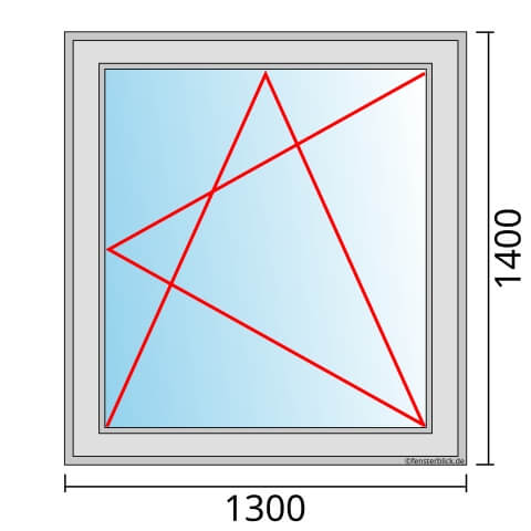 Fenster 1300x1400mm Fenster DKR technische Detail