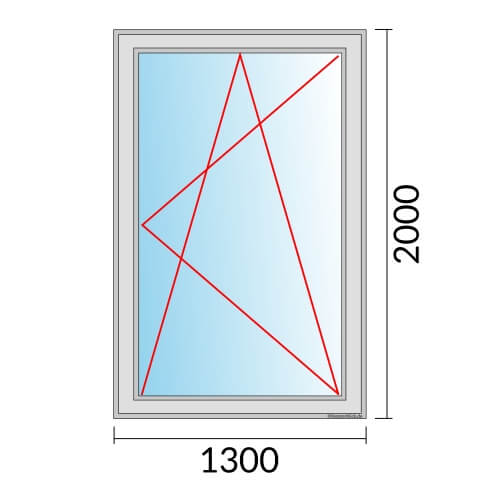 Fenster 1300x2000mm Fenster DKR technische Detail