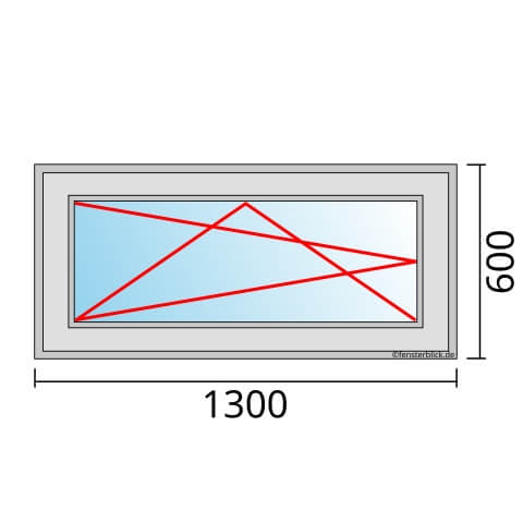 Fenster 130x60 cm mit Dreh-Kipp-Links Öffnung