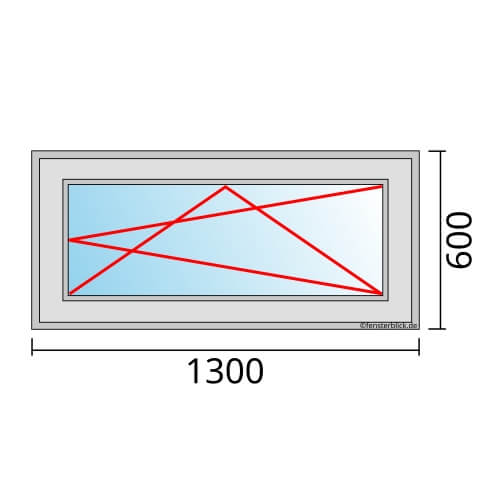 Fenster 130x60 cm mit Dreh-Kipp-Rechts Öffnung