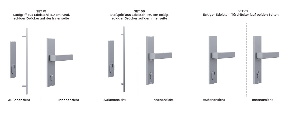 Haustür mit thermischer Trennung - Beschlag-Sets