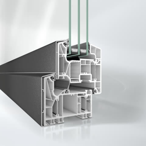 Kunststofffenster Schüco LivIng Alu Inside - Profil TopAlu DB 703