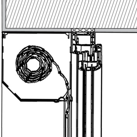 Vorbaurollladen Linksroller in der Laibung