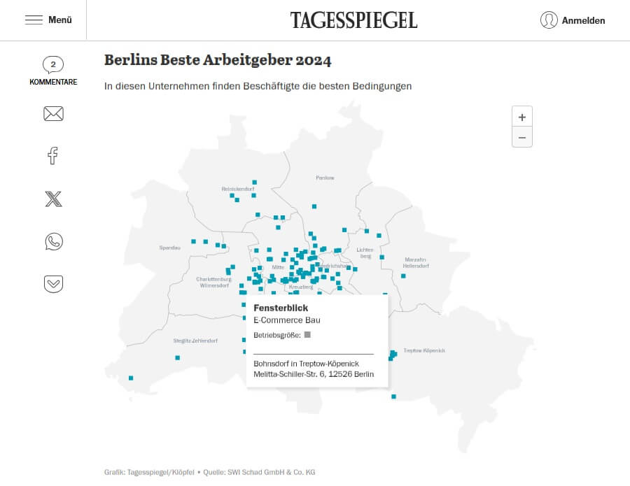 Tagesspiegel-Studie "Berlins Beste Arbeitgeber 2024"