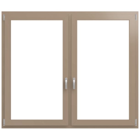 Alufenster Rahmen 2-fluegelig Graubeige RAL 1019