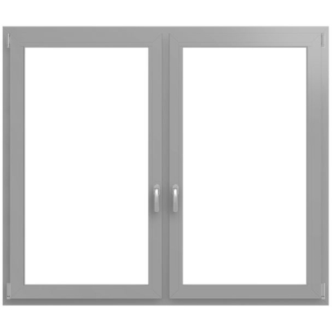 Alufenster Rahmen 2-fluegelig Weißaluminium RAL 9006