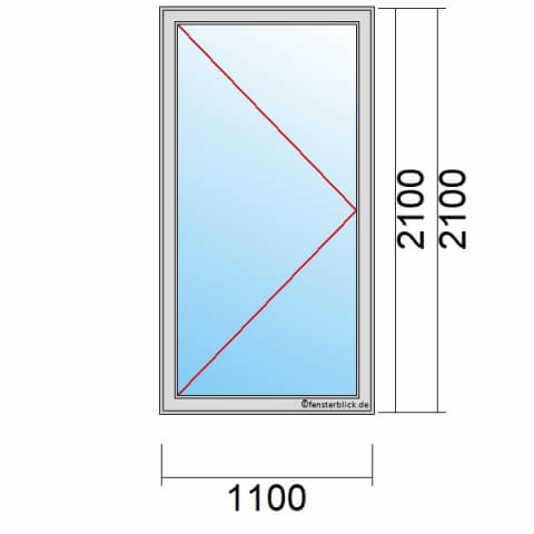 Balkontür 110x210 cm 1-flügelig Dreh-Links technische Details