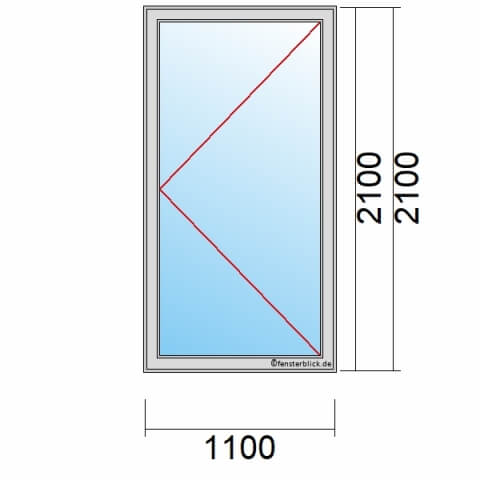 Balkontür 110x210 cm 1-flügelig Dreh-Rechts technische Details