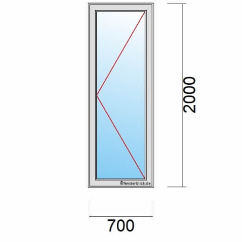 Balkontür 70 cm breit 1-flügelig Dreh-Rechts technische Details