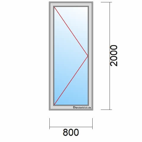 Balkontür 80x200 cm 1-flüglig Dreh-Links technische Details