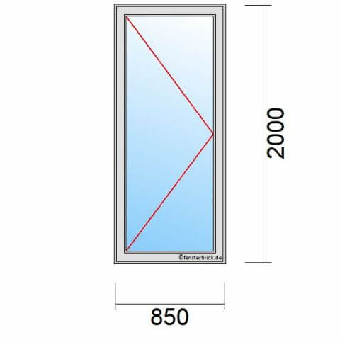 Balkontür 85 cm breit 1-flügelig Dreh-Links technische Details