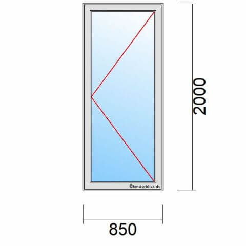 Balkontür 85 cm breit 1-flügelig Dreh-Rechts technische Details