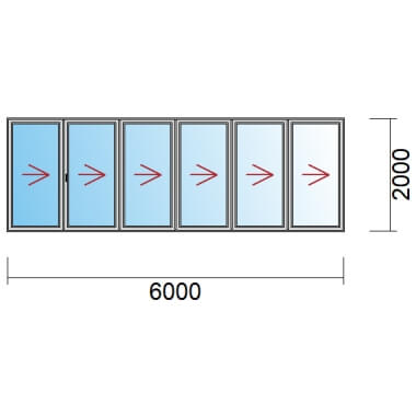 Faltschiebetür 6-Flügel
