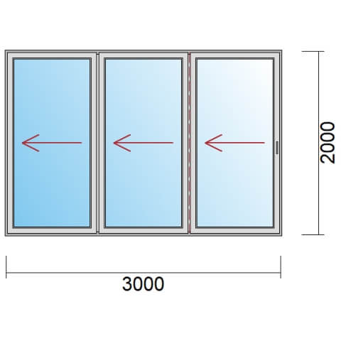 Faltschiebetür 3 m , Schema 330