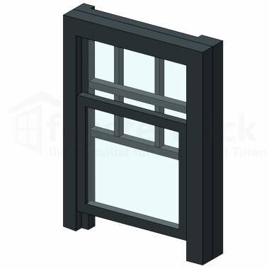 Fenstertyp Vertikalschiebefenster Beispiel mit Sprossen in Anthrazit