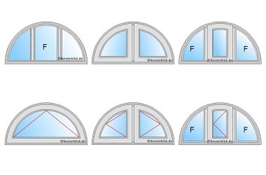 Halbrundfenster-Typen