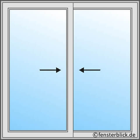 Fenstertyp horizontal Schiebefenster beide Hälften