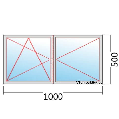 Kellerfenster 1000mmx500mm Stulpfenster technische Details