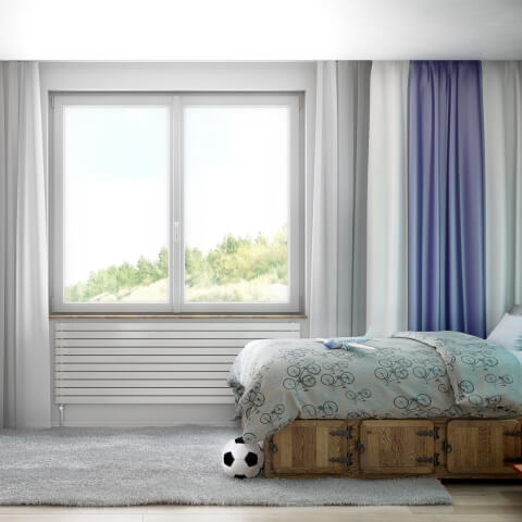 Kinder-Schlafzimmer mit 2-flügeligem Stulp-Fenster