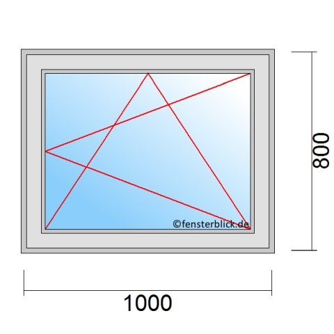 Fenster 1000x800mm Dreh-Kipp-Rechts technische Details