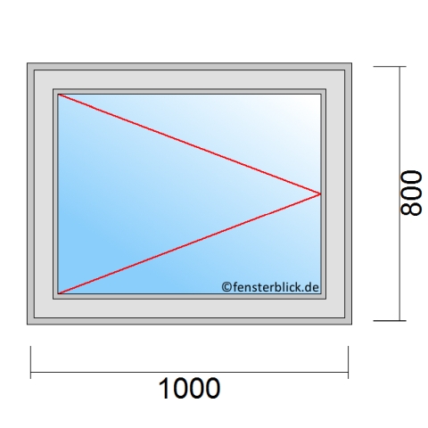 Einflügeliges Fenster 100x80 cm mit Dreh-Links Öffnung