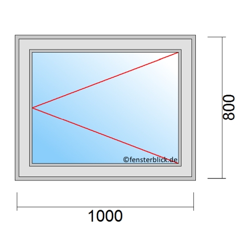 Einflügeliges Fenster 100x80 cm mit Dreh-Rechts Öffnung