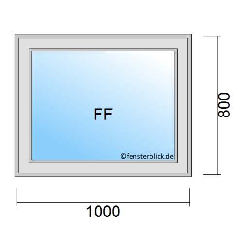 Einflügeliges Fenster 100x80 cm mit Festverglasung im Flügel