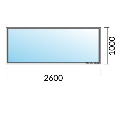 Fenster 2600x1000mm Festverglasung technische Details