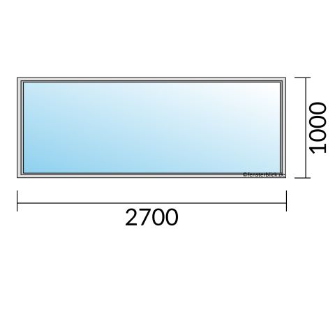 Fenster 2700x1000mm Festverglasung technische Details