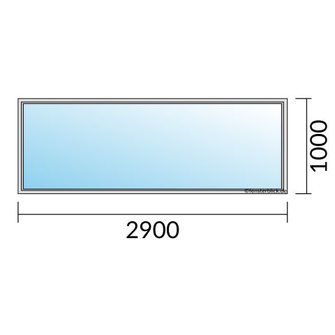 Fenster 2900x1000mm Festverglasung technische Details