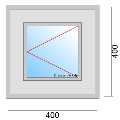 Fenster 400x400mm Öffnung Dreh-Rechts technische Details