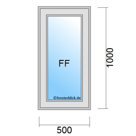 Fenster 500x1000mm fester Rahmen technische Details