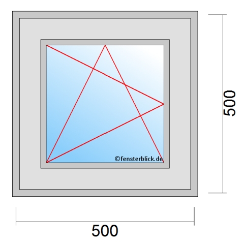 Fenster 500x500mm Dreh-Kipp-Links technische Details
