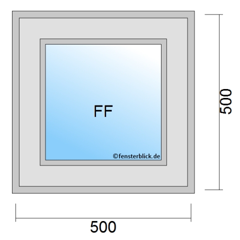 Fenster 500x500mm fester Rahmen technische Details
