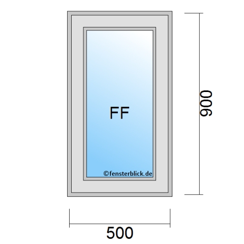 Fenster 500x900mm fester Rahmen technische Details