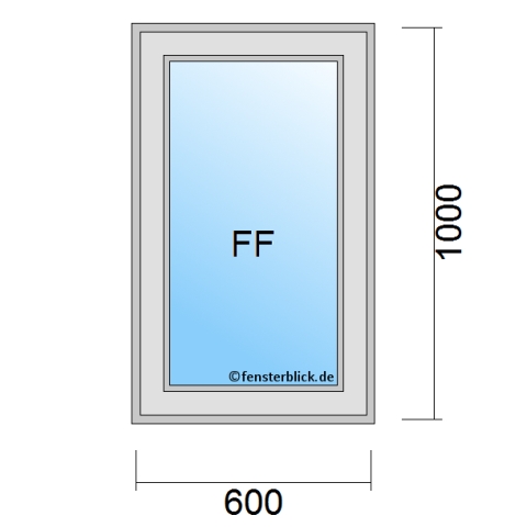 Fenster 600x1000mm fester Rahmen technische Details