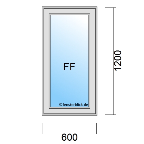 Fenster 600x1200mm fester Rahmen technische Details