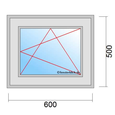 Fenster 600x500mm Dreh-Kipp-Rechts technische Details