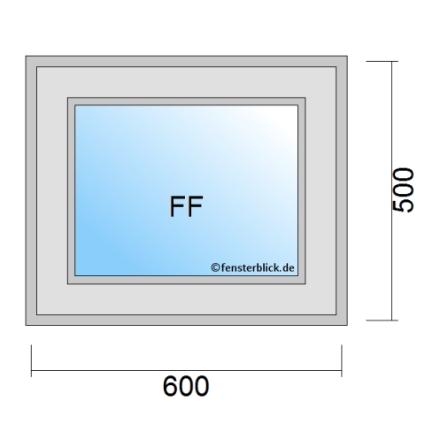 Fenster 600x500mm fester Rahmen technische Details