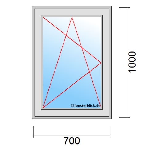 Fenster 700x1000mm Dreh-Kipp-Links technische Details