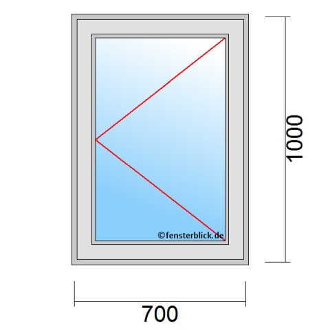 Fenster 700x1000mm Dreh-Rechts technische Details