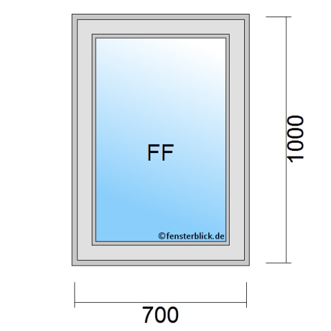Fenster 700x1000mm fester Rahmen technische Details