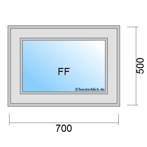 Fenster 700x500mm fester Rahmen technische Details